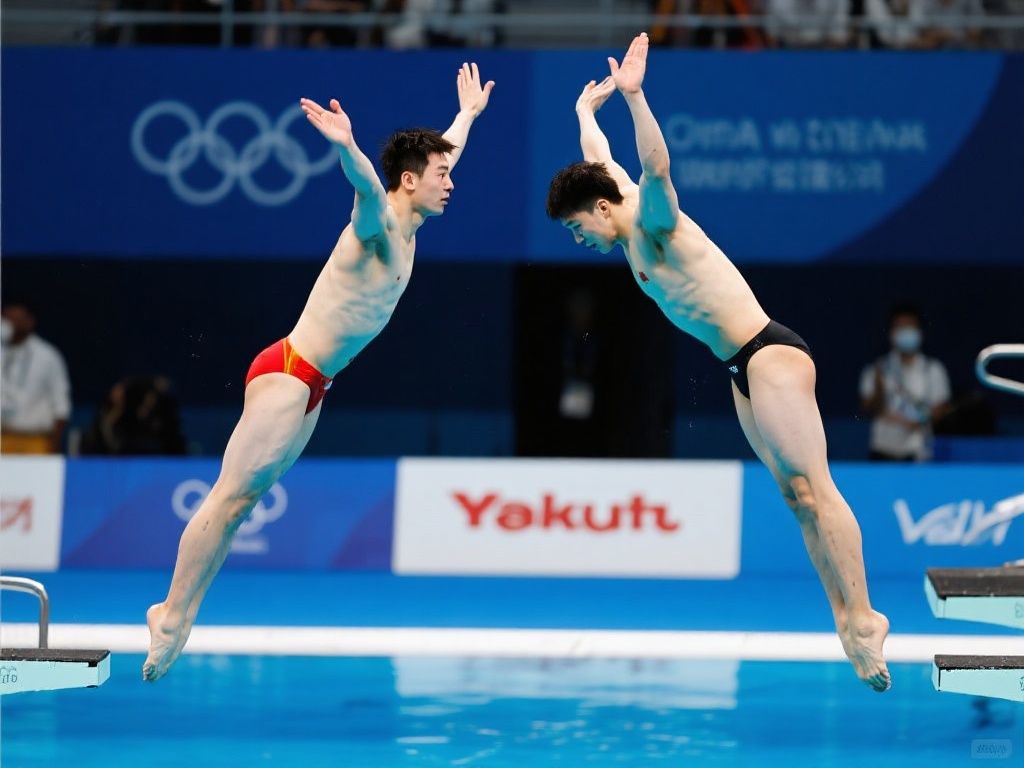 郑九源与胡宇康携手夺得男子双人3米板冠军 这样的合作精神让郑胡组合成为双人跳水世界